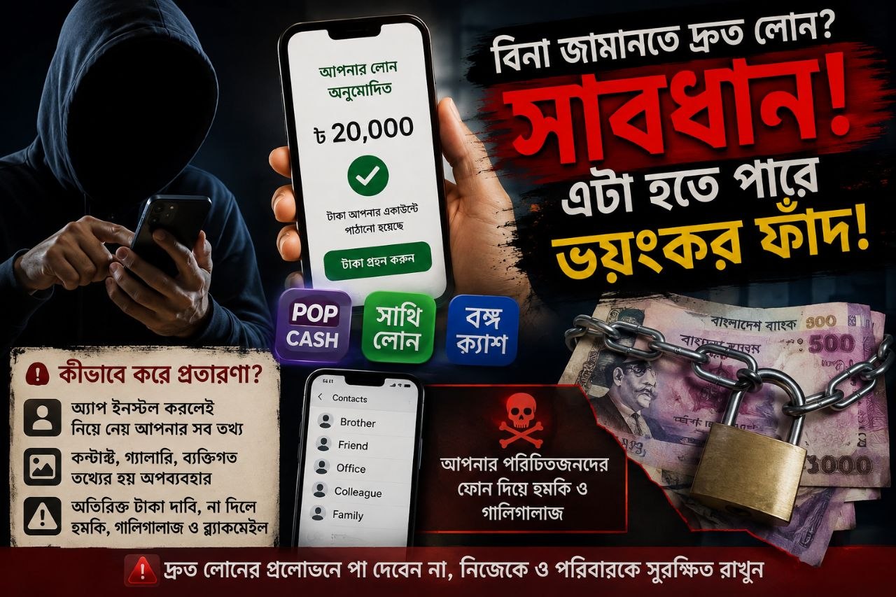 ভুয়া লোন অ্যাপের ভয়ং*কর ফাঁদ: ৪ হাজার টাকার ঋণে ১৫ হাজার পরিশোধ, পরে ব্যক্তিগত ছবি ছড়িয়ে দেওয়ার হু*মকি